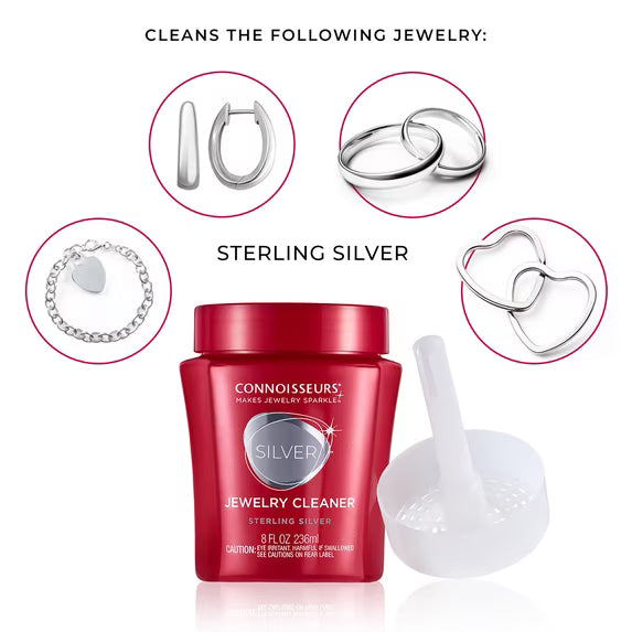 2 NEW Connoisseurs Silver Jewelry Cleaner, Liquid Dip Jewelry Cleaner in Red Jar