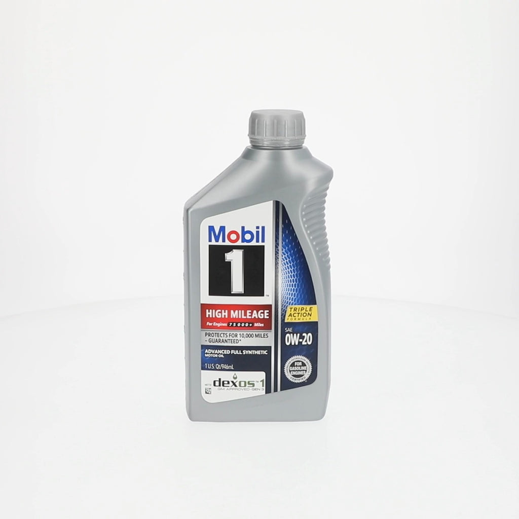 (2 pack) Mobil 1 High Mileage Full Synthetic Motor Oil 0W-20, 1 Quart