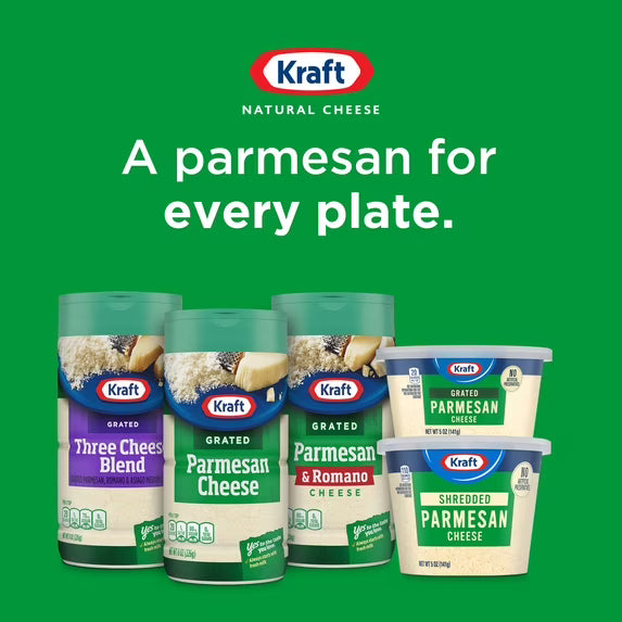 Kraft Parmesan Grated Cheese, 16 oz Shaker ( Pack of 2 )