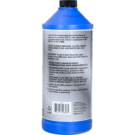 2 - Pack, Super Tech DOT 4 Brake Fluid, Motor Vehicle, 32 fl oz