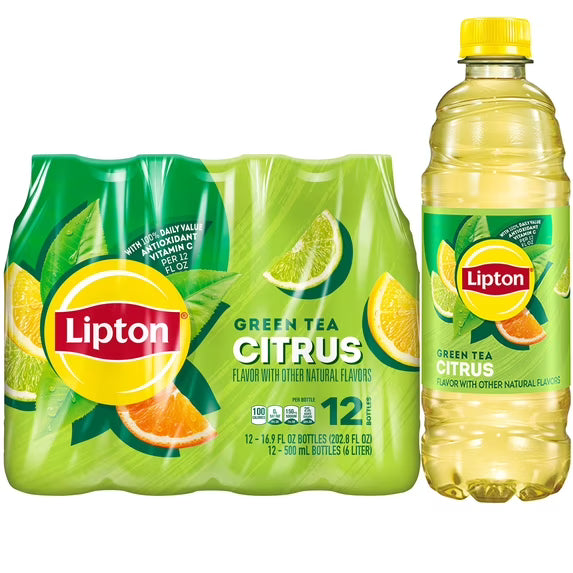Lipton Green Tea Citrus Iced Tea, 16.9 Fl Oz, 24 Count Pack