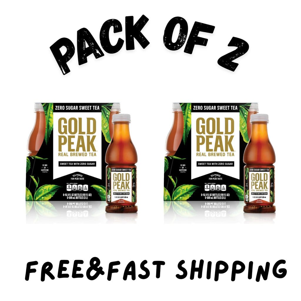 (2 PACK) Gold Peak Iced Tea, Zero Sugar Sweet Tea Bottles, 16.9 fl oz, 6 pack